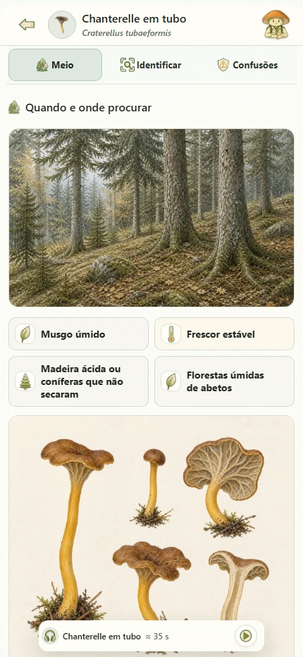 Folhas de espécies
