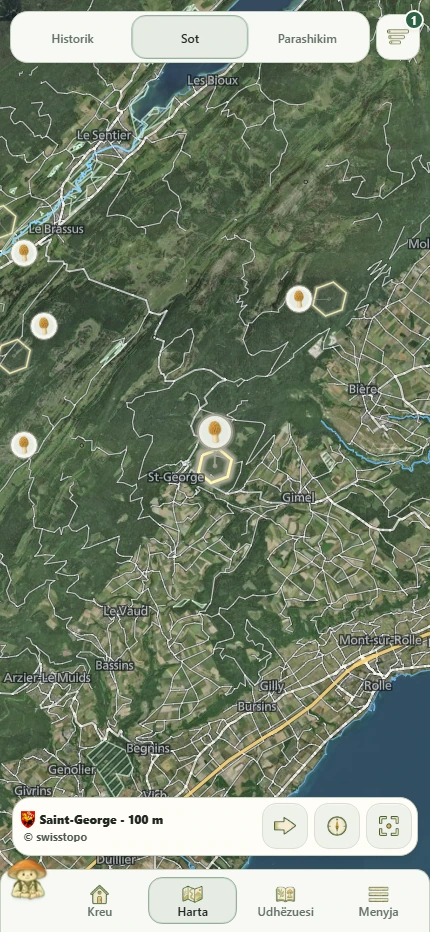 Hartë live e zonave
